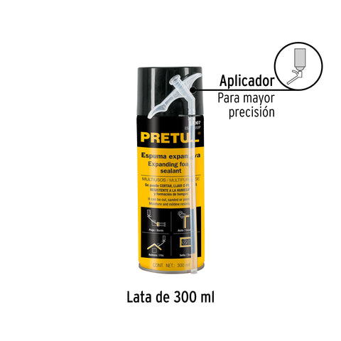 Espuma expansiva de poliuretano, 300 ml, PRETUL | ESEX-300P | 27007