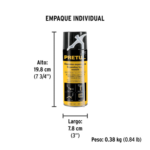 Espuma expansiva de poliuretano, 300 ml, PRETUL | ESEX-300P | 27007
