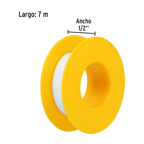 Cinta sella roscas 1/2' x 7m, PRETUL | CTF-1/2P | 27010