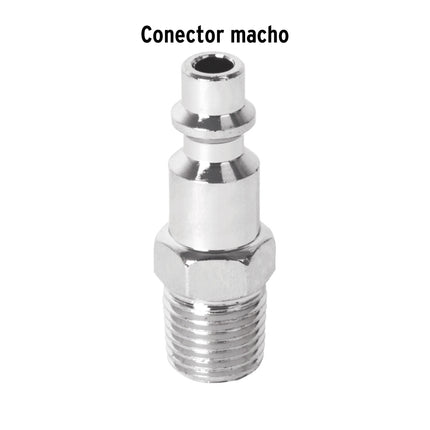Conector rápido de acero, macho, cuerda 1/4' NPT, PRETUL (CORAL-MA-1/4P)