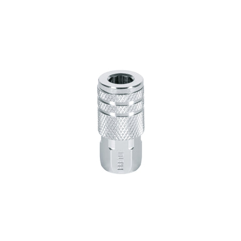 Cople rápido de acero, hembra, cuerda 1/4' NPT, PRETUL | COPLE-HEM-1/4P | 27028