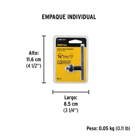 Llave para broquero de 1/2', PRETUL | LL-BRO-1/2-P | 27036