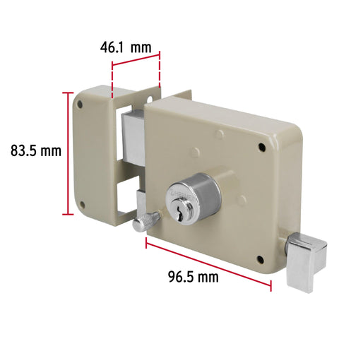 Cerradura sobreponer izq instala-fácil, caja, HERMEX BASIC | CS-75IP | 27046