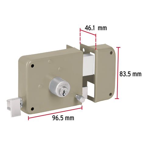 Cerradura sobreponer der instala-fácil, caja, HERMEX BASIC | CS-75DP | 27047