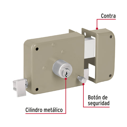 Cerradura sobreponer der instala-fácil, caja, HERMEX BASIC | CS-75DP | 27047