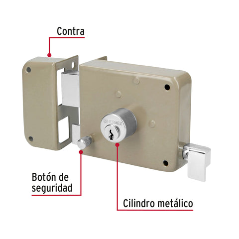 Cerradura sobreponer izq instala-fácil, blíster, BASIC | CS-75IBP | 27048