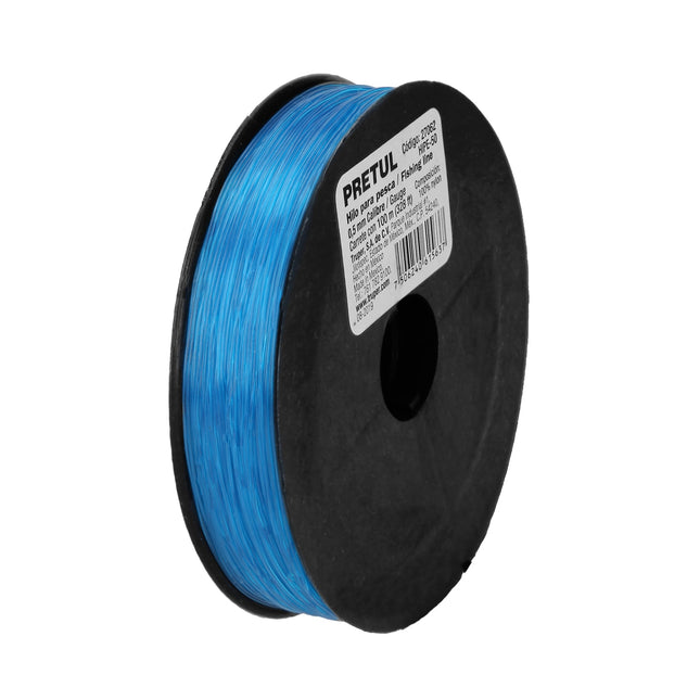 Carrete con 100 m de hilo para pesca azul calibre 0.50 mm (HIPE-50)