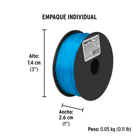 Carrete con 100 m de hilo para pesca azul calibre 0.60 mm | HIPE-60 | 27063