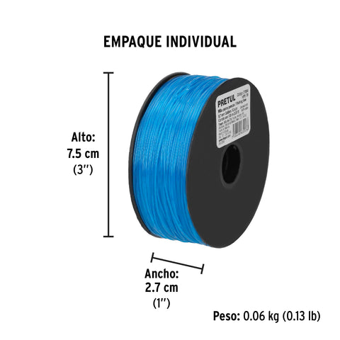Carrete con 100 m de hilo para pesca azul calibre 0.70 mm | HIPE-70 | 27064