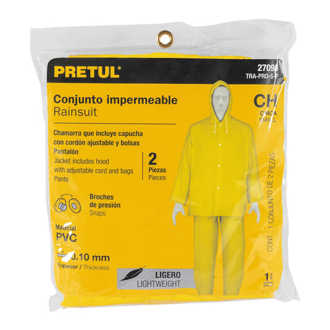 Conjunto impermeable ligero de PVC, talla CH, Pretul | TRA-PRO-S-P | 27093