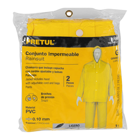 Conjunto impermeable ligero de PVC, talla G, Pretul | TRA-PRO-L-P | 27095