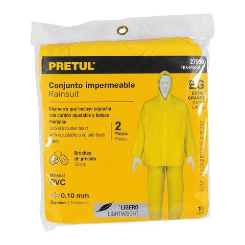 Conjunto impermeable ligero de PVC, talla XG, Pretul | TRA-PRO-XL-P | 27096