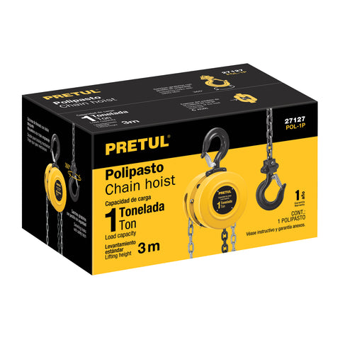 Polipasto de cadena de 1 ton, Pretul | POL-1P | 27127