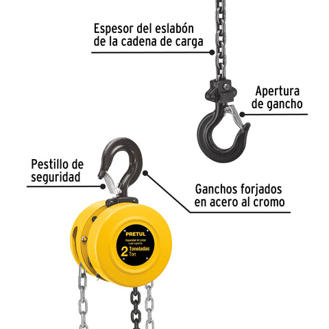 Polipasto de cadena de 2 ton, Pretul | POL-2P | 27128