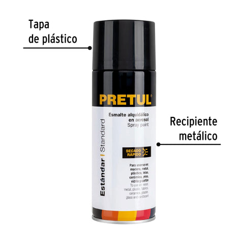 Pintura en aerosol,negro brillante, 400ml, Pretul | PA-NB-P | 27170