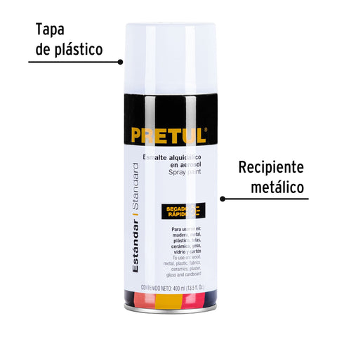 Pintura en aerosol, blanco brillante, 400ml, Pretul | PA-BB-P | 27171