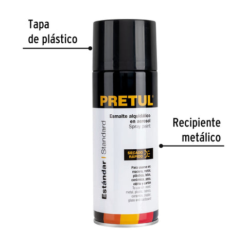 Pintura en aerosol, negro mate, 400 ml, Pretul | PA-NM-P | 27172
