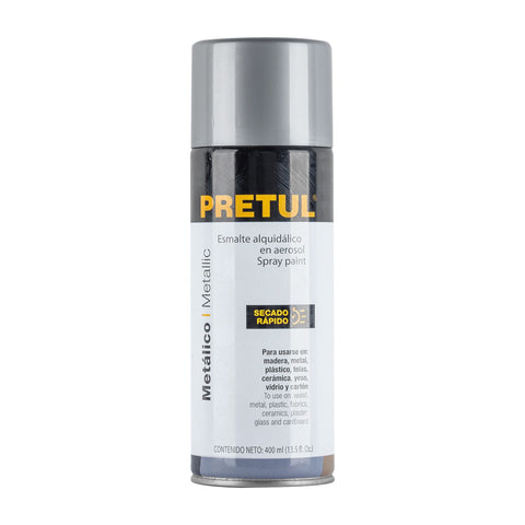 Pintura en aerosol metálica, plata ,400ml, Pretul | PAM-PL-P | 27174