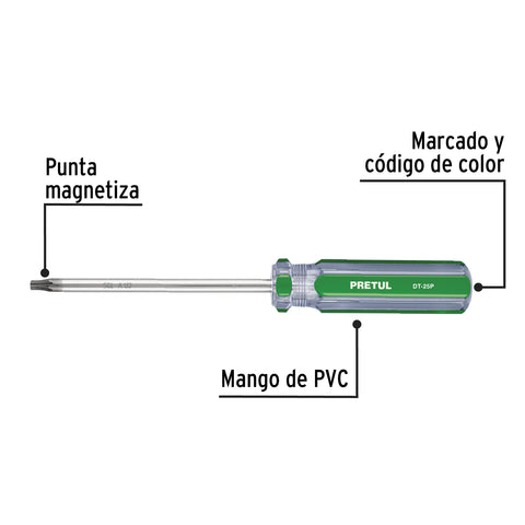 Juego de 6 desarmadores Torx mango de PVC, Pretul | DT-6P | 27192