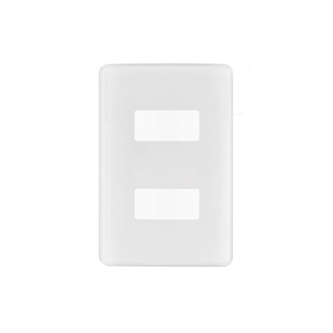 Placa 2 módulos de ABS, blanca, Volteck Basic | PPDO-B | 27223