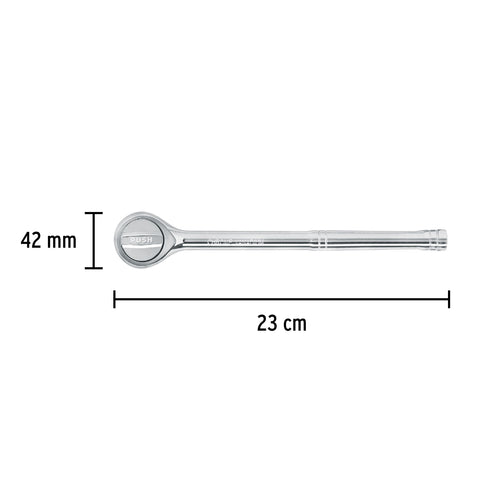 Matraca cuadro 1/2' liberación rápida cabeza redonda, Pretul | M-1245P | 27351