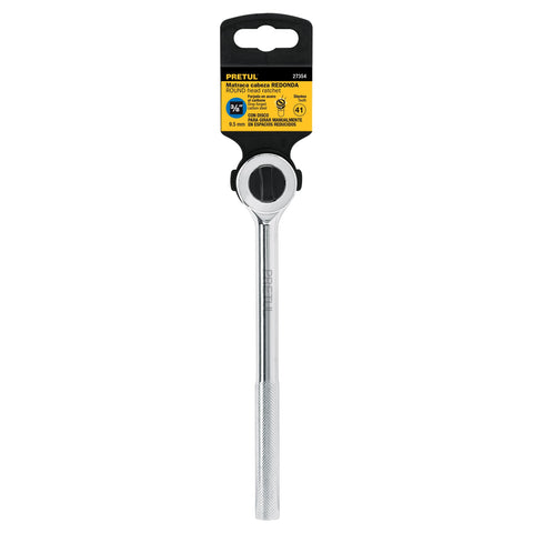 Matraca cuadro 3/8' cabeza redonda con disco, Pretul | M-3845DP | 27354