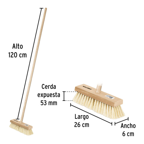Cepillo para impermeabilizar, con cerdas de ixtle, mango 48' | CIM-28P | 28002