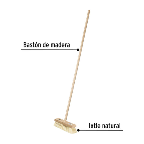 Cepillo para impermeabilizar, con cerdas de ixtle, mango 48' | CIM-28P | 28002