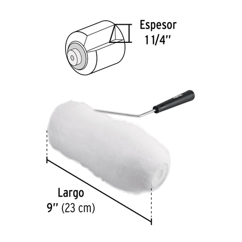 Rodillo p/pintar,9 x 1-1/4',superficies extrarrugosas,Pretul | ROPI-930P | 28037