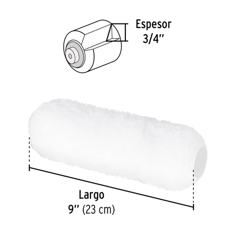 Felpa para rodillo, 9 x 3/4', superficies rugosas, PRETUL | R-ROPI-920P | 28043