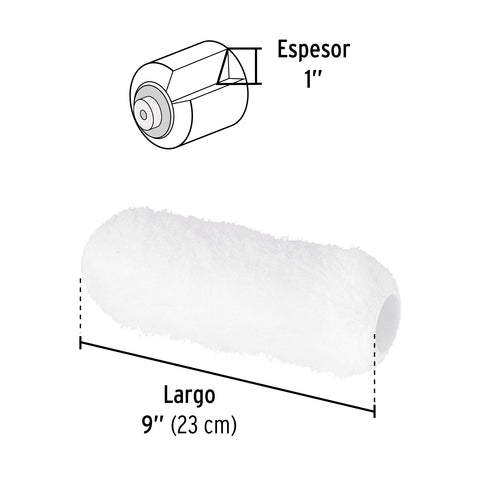 Felpa para rodillo, 9 x 1', superficies muy rugosas, PRETUL | R-ROPI-925P | 28044