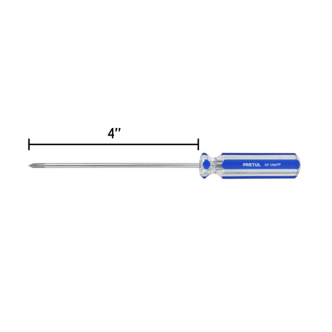 Desarmador de cruz 1/8' x 4' mango de PVC, Pretul | DP-1/8X4TP | 28076