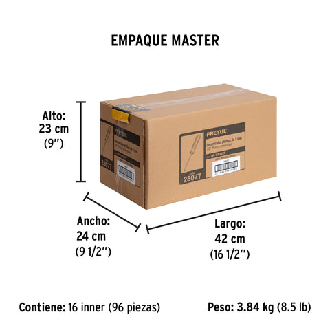 Desarmador de cruz 1/8' x 6' mango de PVC, Pretul | DP-1/8X6TP | 28077