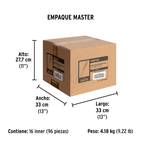 Desarmador de cruz 1/8' x 8' mango de PVC, Pretul | DP-1/8X8TP | 28078