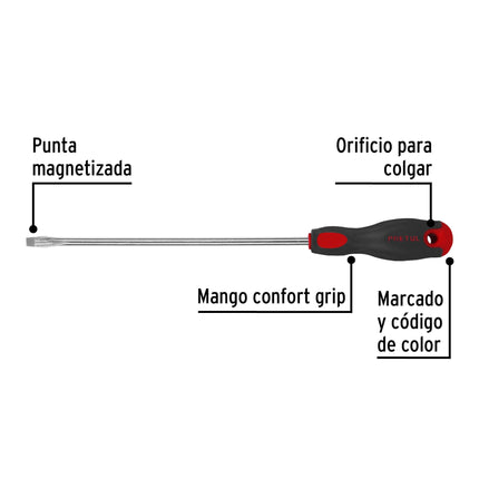Desarmador plano 5/16' x 10' mango Comfort Grip, Pretul | DR-5/16X10BP | 28079