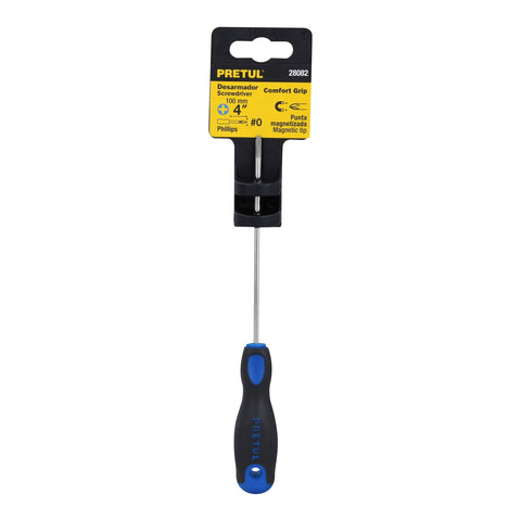 Desarmador de cruz 1/8' x 4' mango Comfort Grip, Pretul | DP-1/8X4BP | 28082