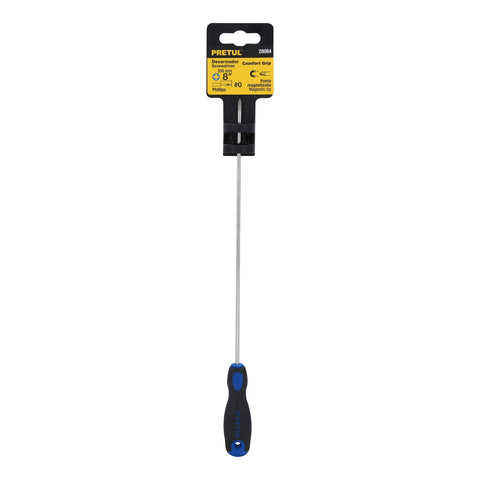 Desarmador de cruz 1/8' x 8' mango Comfort Grip, Pretul | DP-1/8X8BP | 28084