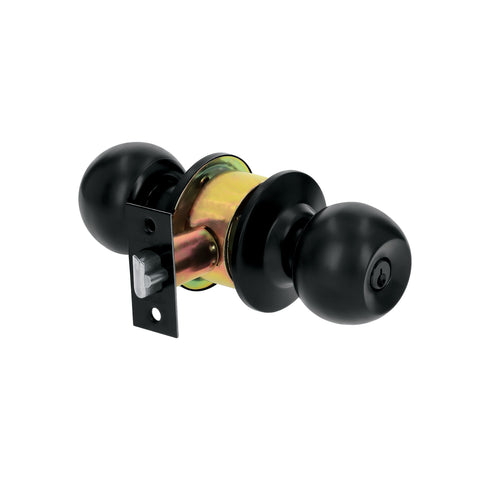 Cerradura tipo esfera, cilíndrico, recámara, negro, BASIC | BAL-NE-RP | 28138