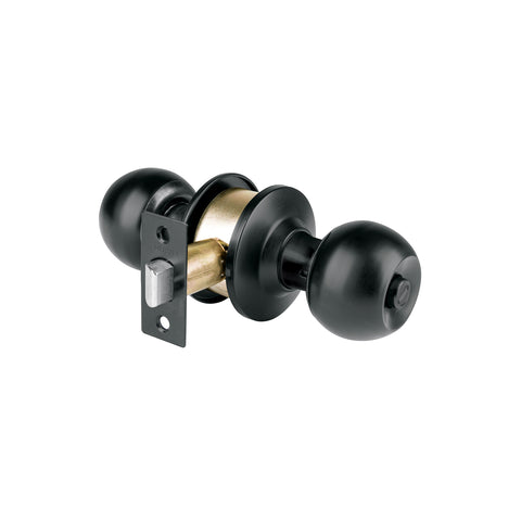Cerradura tipo esfera, cilíndrico, baño, negro, BASIC | BAL-NE-BP | 28139