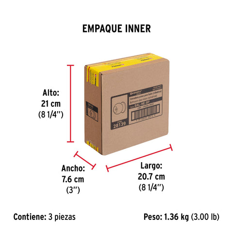 Cerradura tipo esfera, cilíndrico, baño, negro, BASIC | BAL-NE-BP | 28139