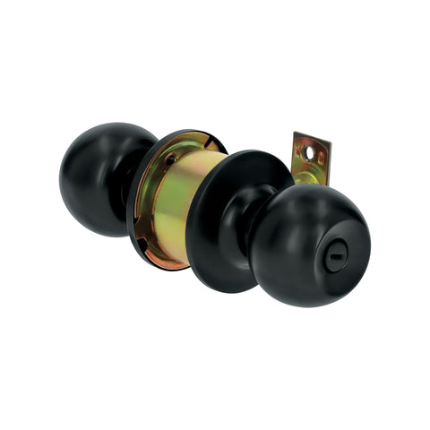 Cerradura tipo esfera, cilíndrico, baño, negro, BASIC | BAL-NE-BP | 28139