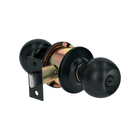 Cerradura esfera, cil, baño, negro, blíster, BASIC | BAL-NE-BPB | 28142
