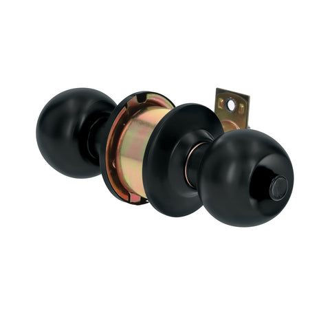 Cerradura esfera, cil, baño, negro, blíster, BASIC | BAL-NE-BPB | 28142