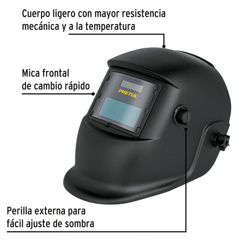 Careta electrónica p/soldar, sombra 9 a 13, PRETUL | CAREL-11P | 28145