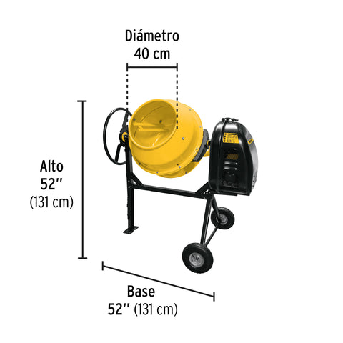 Revolvedora de concreto, a gasolina, 160 L, 1/2 saco, PRETUL | RECE-160P | 28147