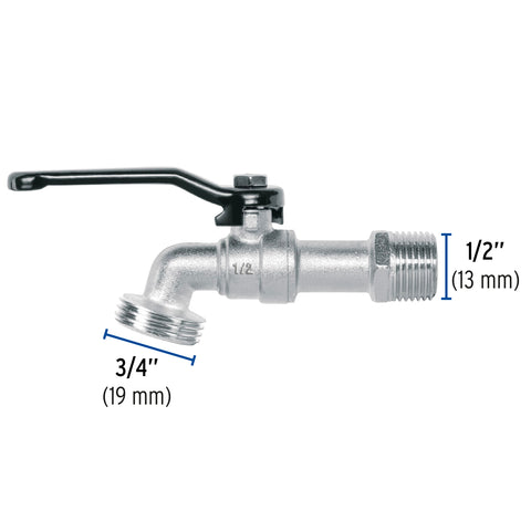 Llave de esfera de zinc 1/2', 110 g, s/adaptador, Pretul | LL-21PS | 28200