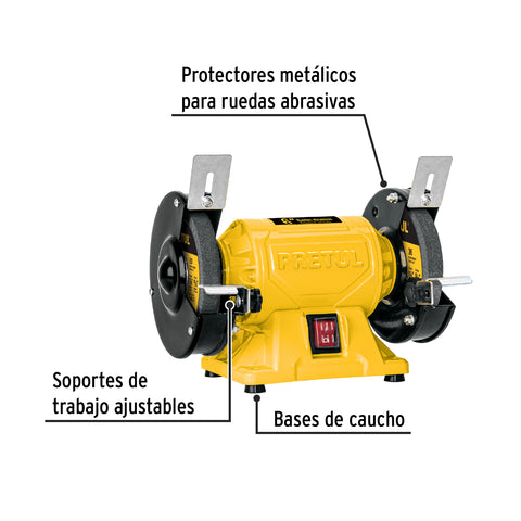 Esmeril de banco de 6' de 1/4 HP (185 W), Pretul | EBA-6P | 28237