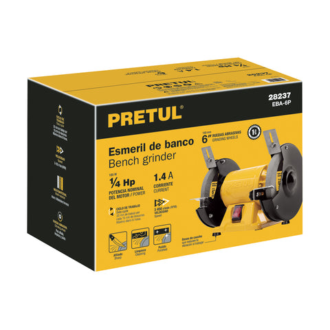 Esmeril de banco de 6' de 1/4 HP (185 W), Pretul | EBA-6P | 28237