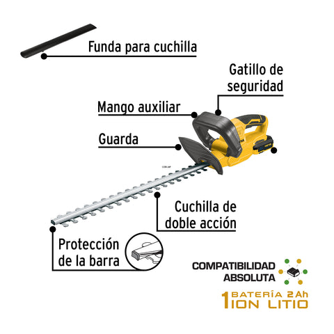 Cortasetos inalámbrico 20V, 1 batería 2Ah, 1 carg. PRETUL | CORI-20P | 28273