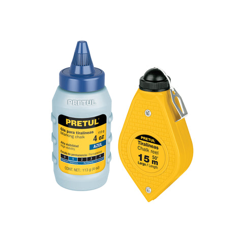 Tiralíneas plástico con gis 15 m (50 ft), Pretul | TL-50P | 28574
